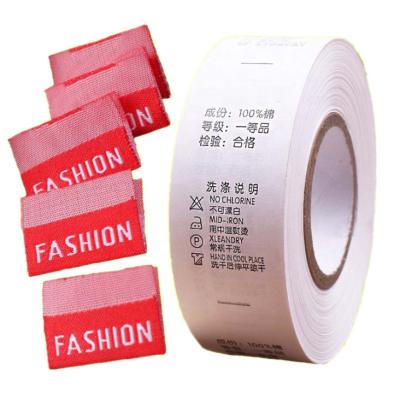 China Logo Fabric Nylon Ribbon Printed Custom Viable Sew-in Care Label Clothing Label Sew-in Care Label for sale