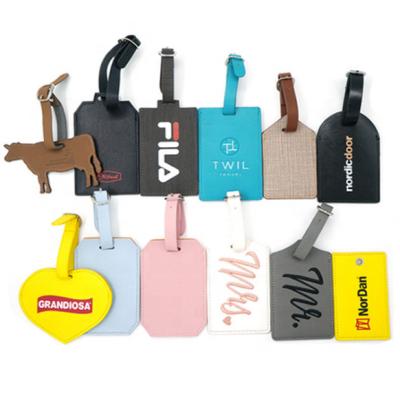 China Wholesale Custom Made High Quality Eco-friendly Modern Design Slide Out PU Genuine Leather Luggage Tag for sale