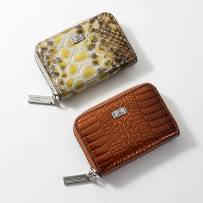 China HASSION Luxury Custom Leather Zipper Mini Short Credit Card Holder PU Leather Zipper for sale