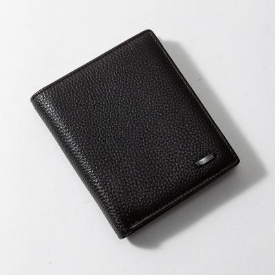 China HASSION Custom Made Luxury RFID Simple Card Holders Pinch Coin Bag Leather Short Wallet For Men for sale