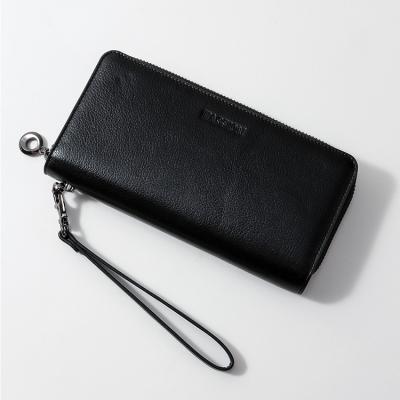 China HASSION RFID Large Capacity Men's Wallet Card Holder Purse RFID Leather Wristband Retro Long Custom Clutch Wallet Blocking Men's Wallet for sale