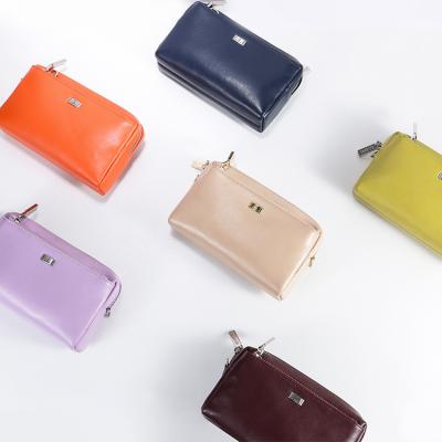 China Fashion HASSION Custom Luxury Big Capacity Long-Shouldered Color Sheepskin Leather Clutch Bag Women Soft Leather Wallet for sale