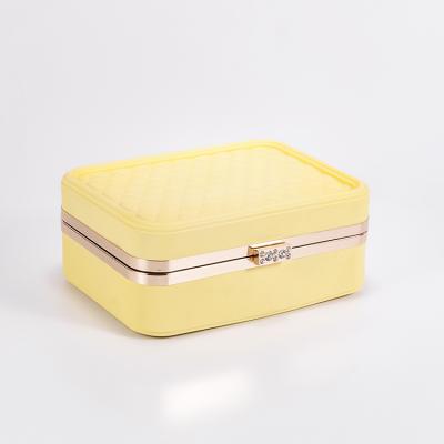 China Fashion HASSION PU Large Capacity Multifunctional Travel Jewelry Boxes Custom Luxury Jewelry Storage Boxes for sale