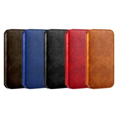 China Retro Shockproof Genuine Flip Wallet Leather Phone Case Card Slots For Apple iPhone 13 Pro Vintage 11 12 Leather Phone Cover Min Max for sale