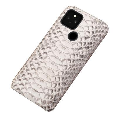 China Original Real Snake Nature Shockproof Luxury Shockproof Skin Python Leather Phone Case For Google Pixel 5 5a 5G 4a 4XL Leather Case for sale