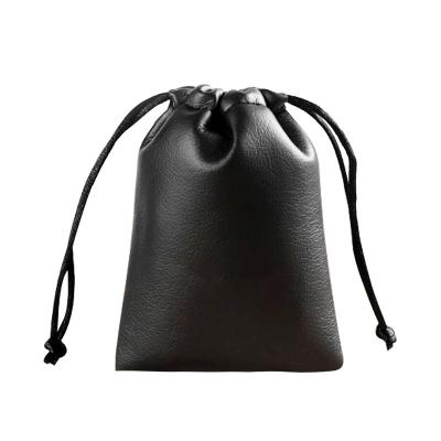 China Luxury Leather Gift Bag Custom Logo Drawstring Jewelry Storage Pouch Pouch Packaging Bag PU Leather Gift Bag for sale