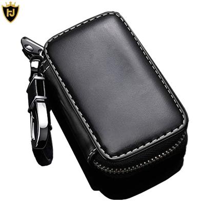 China Victorian Smart Car Key Chain Holder Car Key Holder Metal Genuine Leather Key Chain Hook Bag and Key Fob Zipper for Remote Key Fob for sale