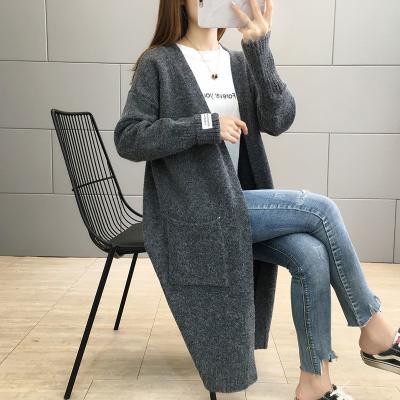 China 2022 Autumn New Arrival Fashion Women Anti-wrinkle Long Sleeve Loose Fit Single Color Cashmere Sweater Open Breasted Coat for sale