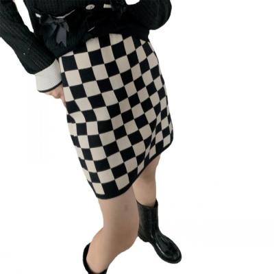 China Fashionable women anti-static super soft high quality cashmere mini dot print knit skirt for sale