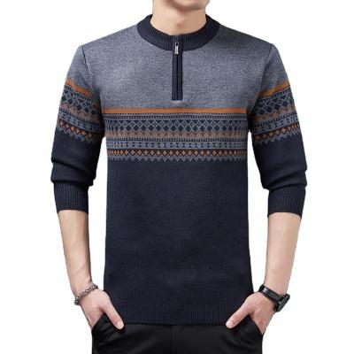 China New Arrival Half Long Sleeve QUICK DRY Fashionable Cable Knitted Men's Sweater for sale