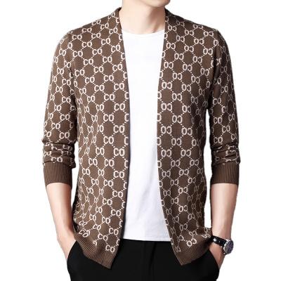 China Anti-wrinkle New Arrival Man Letter Printing Open Front Spring Autumn Knit Coat for sale