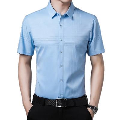 China Wholesale New Arrival Men's Anti-Pilling Summer Shorts Sleeve Slim Fit Tuxedo Shirts No Ironing No Need Ironing for sale