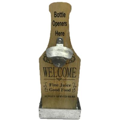 China Sustainable Kitchen Wooden Wine Beer Bottle Opener Wall Mounted Barware Kitchenware Openers Bar Bottle Opener Home Supplies Kinds Of Colors for sale