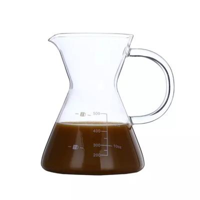 China Stocked Pour Over Glass Coffee Spout With Stainless Steel Filter Cone for sale