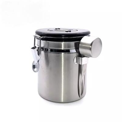 China Stocked Stainless Steel Coffee Canister Set With One Way Off Valve Degassing Volume 1200ml Or 1500ml for sale