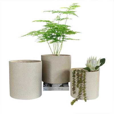 China Modern Outdoor Decorative Durable Fiber Clay Flower Pots and Planters Pot for Planting Trees and Artificial Flowers for sale