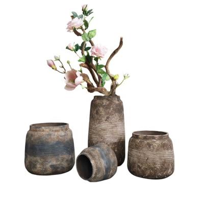 China Traditional Nordic Archaize Large Indoor And Outdoor Cement Flower Pots Garden Decoration For Concrete Planters for sale