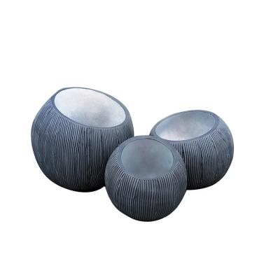 China Modern Economic Custom Design Gray Porcelain Flower Outdoor Cement Garden Flower Pots for sale