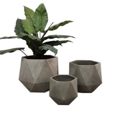 China Geometric Nordic Pastoral Style Planter Cement Flower Pot Perfect for Home Garden and Backyard Even Outdoor Decoration for sale