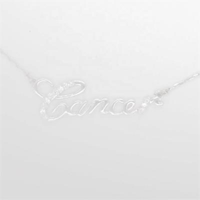 China Classic Feminine Elegant Crystal Rhinestone 12 Zodiac Sign Necklace Pendants Charm Cancer Chained Rhodium Choker Astrology Necklaces for sale