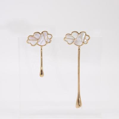 China CLASSIC fashion cloud rainning BROOM IP rose gold plated PVD coated Ion Plated earring for sale