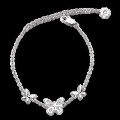 China Hot Sale Classic Crystal Rhinestone Butterfly Rhodium Plated Bracelet for sale