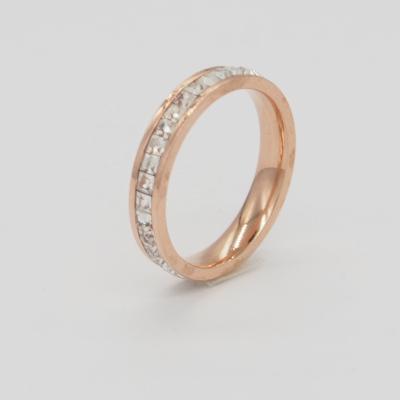 China Classic Custom Modern High Quality Beautiful Pave Setting Brass Stacking Rose Gold Clear Diamond Cut Rings for sale