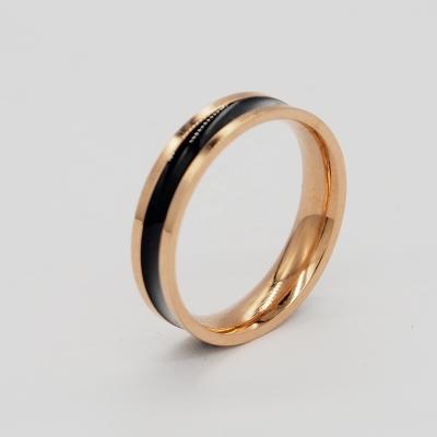 China OEM Good Quality Classic Romantic Brass Mini Resin Rose Gold Black Rings for sale