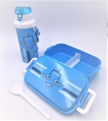 China KJH Living Free Promotion Children's Plastic Bentobox BPA Cartoon Kid Lunch Box With Water Bottle for sale