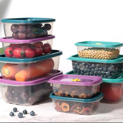 China Wholesale Freshness Preservation Set of 3 Rectangle/Round Stackable Plastic Airtight Food Storage Bins Cake Snack Storage Boxes for sale