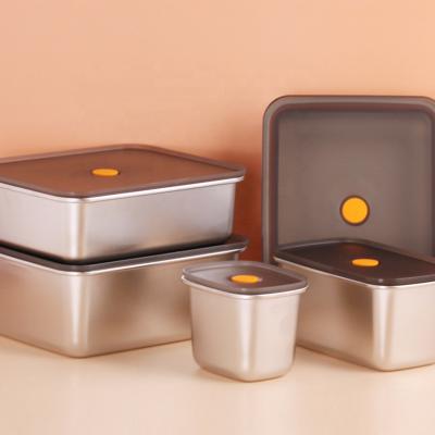 China Wholesale Custom Freshness Preservation Laser LOGO Meal Prep 304 Stainless Steel Food Storage Container for sale