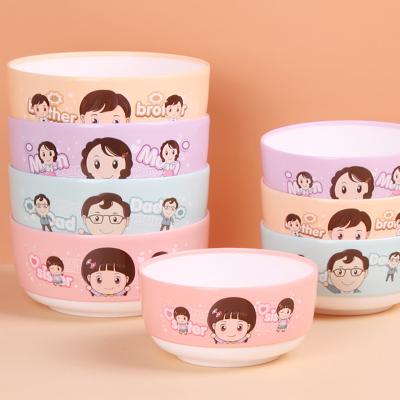 China Wholesales Disposable Cute Plastic Family Mixing Bowls 4pcs Sets Small Salad Soap Dinner Bowls BPA Free for sale