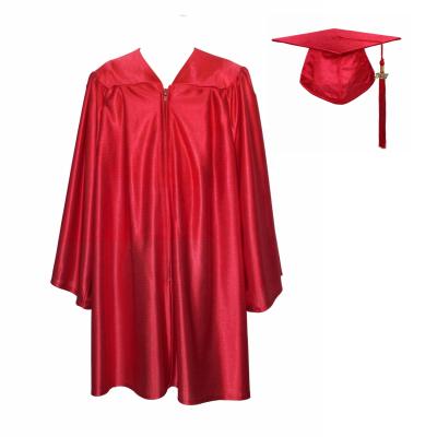 China 2021 Hot Sale Adults School Graduation Dress Shiny Red Hat And Tassel for sale