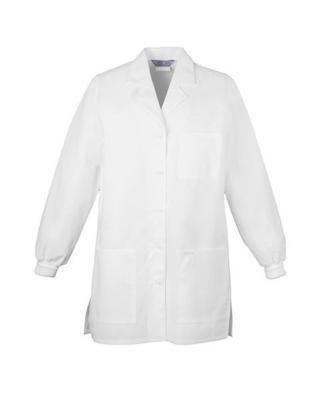 China Breathable Womens 32 Inch Two Pocket Fitted Lab Coat for sale