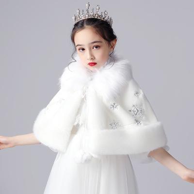 China Bridesmaid Bolero Jacket Shrug Coat Wedding Shawl Girls Plush Fur Short Cape With Collar for sale