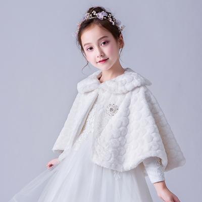 China Cozy Short Bridesmaid Faux Fur Bolero Shrug Shawl Wraps Princess Cape For Girl 3-12Years for sale