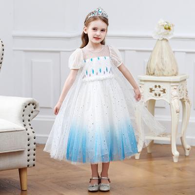 China DMFGD Regular Kids Party Wear Ball Gown Girl Dresses Long Blue Pageant Dress 5 Year Girl Dress For Wedding for sale