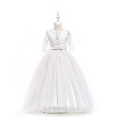 China DMFGD Toddler Girl Summer Dress Flower Girl Dress White Regular Ball Gown For 12 Year Old Girls Kids Dress Gowns for sale