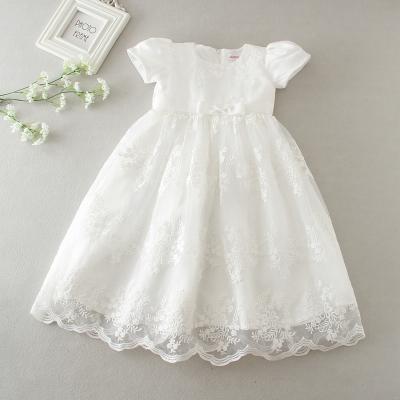 China DMFGD Breathable White Satin Toddler Dress Baby Baptism Dress Special Occasion Formal Dresses For Infant for sale