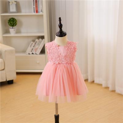 China DMFGD Breathable Lace Dress Pink Infant Girls Dresses 1 Year Old Baby Birthday 1 Years Old Kids Dress Dresses for sale