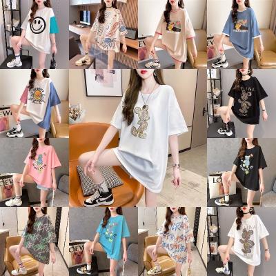 China Anti-Shrink 2023 new arrival girls heat transfer designs t shirt 100% cotton oversized women's t-shirts for sale