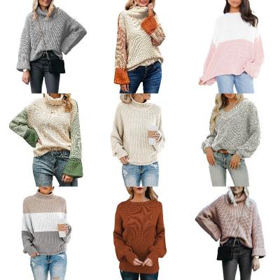 China Anti-Shrink Custom OEM & ODM Women's Sweaters short Sleeve Jacquard knitwear women clothes Knitted pullover sweater women for sale