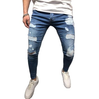 China QUICK DRY New ripped pants trendy slim-fit jeans men's jeans for sale