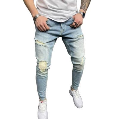 China Breathable Ripped Skinny Jeans China Factory Custom Wholesale Made High Quality Popular Mens Pantone Men Pants Plain Light STREET Cotton for sale