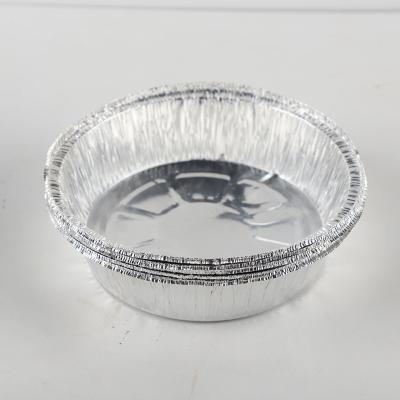 China Food Storage 8 Inch Silver Color Round Disposable Aluminum Foil Baking Bowl For Caterer for sale