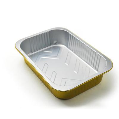 China Food grade eco-friendly good quality 2200ml airline disposable aluminum food container in flight for food for sale