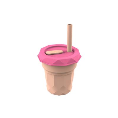 China New Design Viable Cute Children High Quality Hand Water Cup Portable Outdoor Drop-proof Silicone Straw Cup for sale