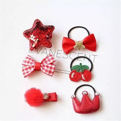 China Fashion cute cartoon bow flower star heart design hair cut hair ties barrette kids hair accessories set girl for sale