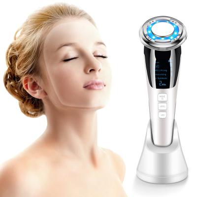 China Wrinkle Remover EMS LED Photon Therapy Sonic Vibration Hot Cool Treatment Anti Aging Skin Rejuvenation Wrinkle Remover Facial Cleansing Device for sale