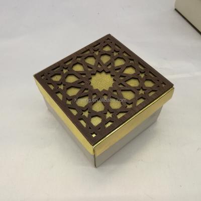 China New arrival handmade unique design rectangle shape wooden candy box/Arabic wooden gift box hot sale for sale